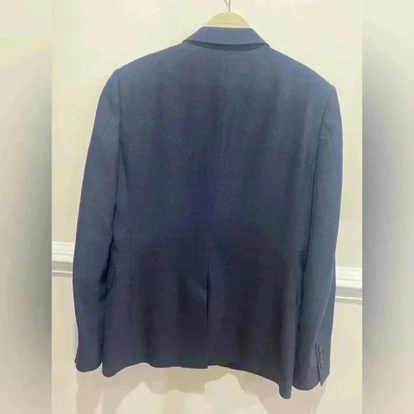 BURBERRY London Men’s 100% Virgin Wool Dark Denim Blue Blazer Size 50R USA - Picture 2 of 10